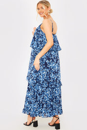 Floral Tiered Frill Detail Midaxi Dress