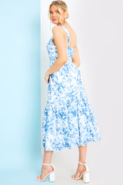 Floral Corset Detail Midaxi Dress