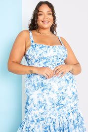 Floral Corset Detail Midaxi Dress