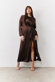 Satin Twist Detail Maxi Dress