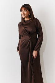 Satin Twist Detail Maxi Dress