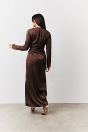 Satin Twist Detail Maxi Dress