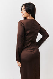 Satin Twist Detail Maxi Dress
