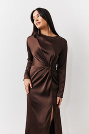 Satin Twist Detail Maxi Dress