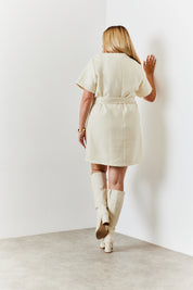 Boucle Belted Mini Dress