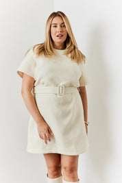 Boucle Belted Mini Dress
