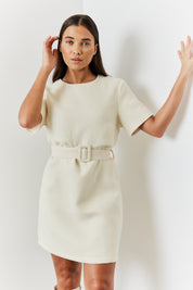 Boucle Belted Mini Dress