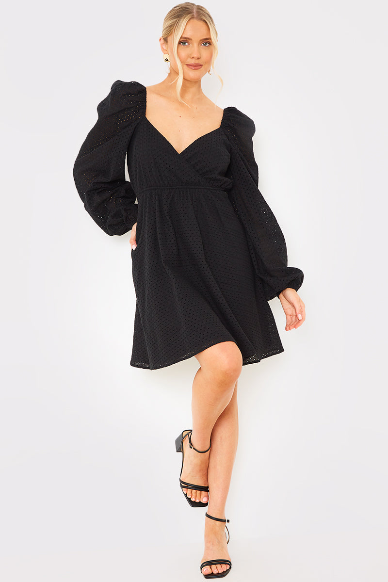 Broderie Cut Out Mini Dress
