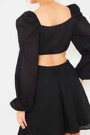 Broderie Cut Out Mini Dress