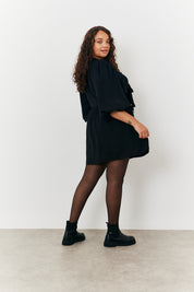 Puff Sleeve Bow Detail Mini Dress