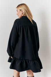 Tie Detail Balloon Sleeve Smock Dress