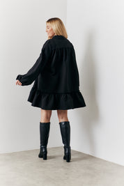 Tie Detail Balloon Sleeve Smock Dress