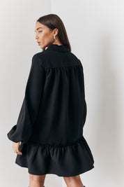 Tie Detail Balloon Sleeve Smock Dress