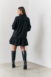 Tie Detail Balloon Sleeve Smock Dress