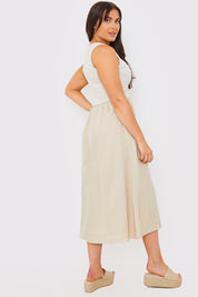 V Neck Midi Dress