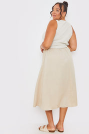 V Neck Midi Dress