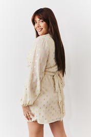Gold Fleck Twist Detail Mini Dress