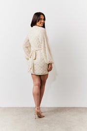 Gold Fleck Twist Detail Mini Dress