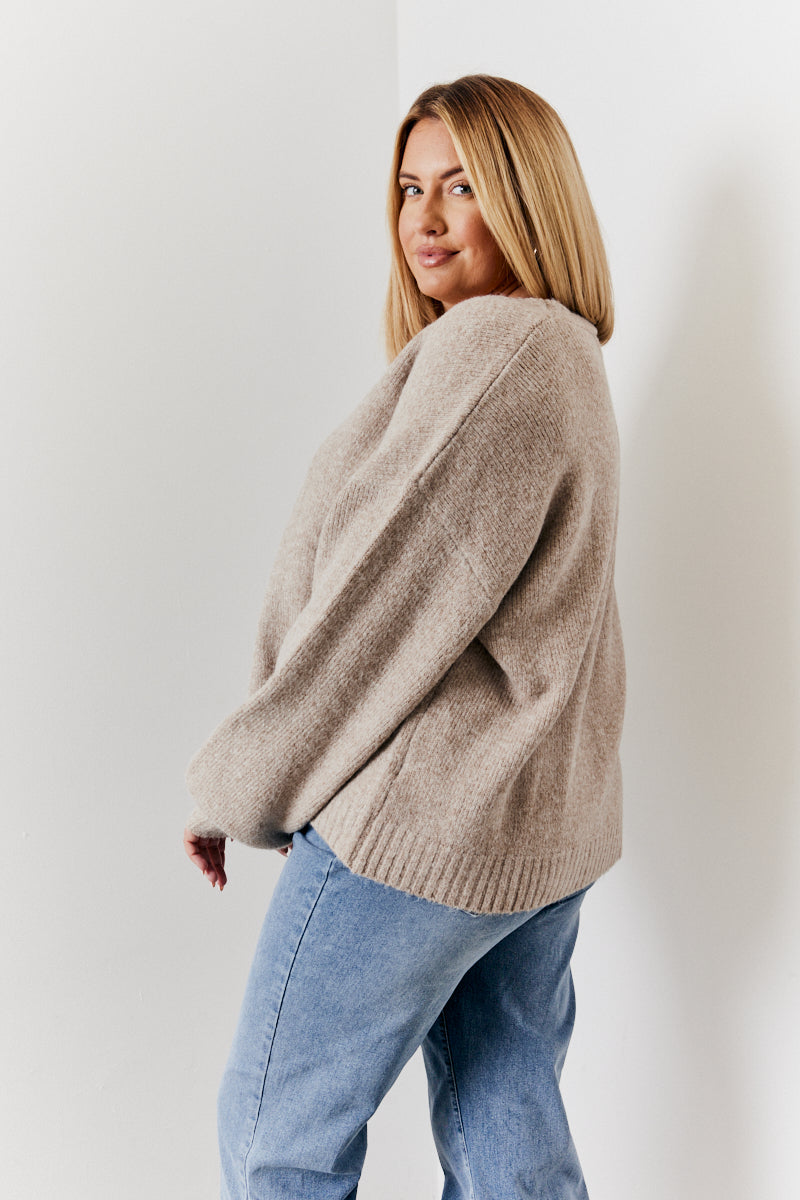 Recycled 3D Rose Button Front Knit Cardigan