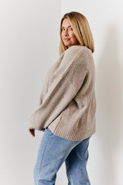 Recycled 3D Rose Button Front Knit Cardigan