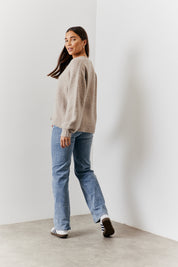 Recycled 3D Rose Button Front Knit Cardigan