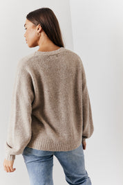 Recycled 3D Rose Button Front Knit Cardigan
