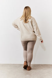 Beige Womens Reindeer Fairisle Knitted Jumper