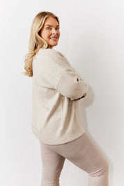Beige Womens Reindeer Fairisle Knitted Jumper