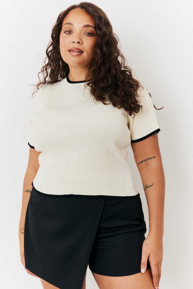 High Neck Rib Top