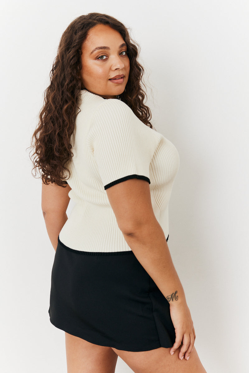 High Neck Rib Top