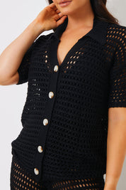 Crochet Button Down Co-Ord Shirt