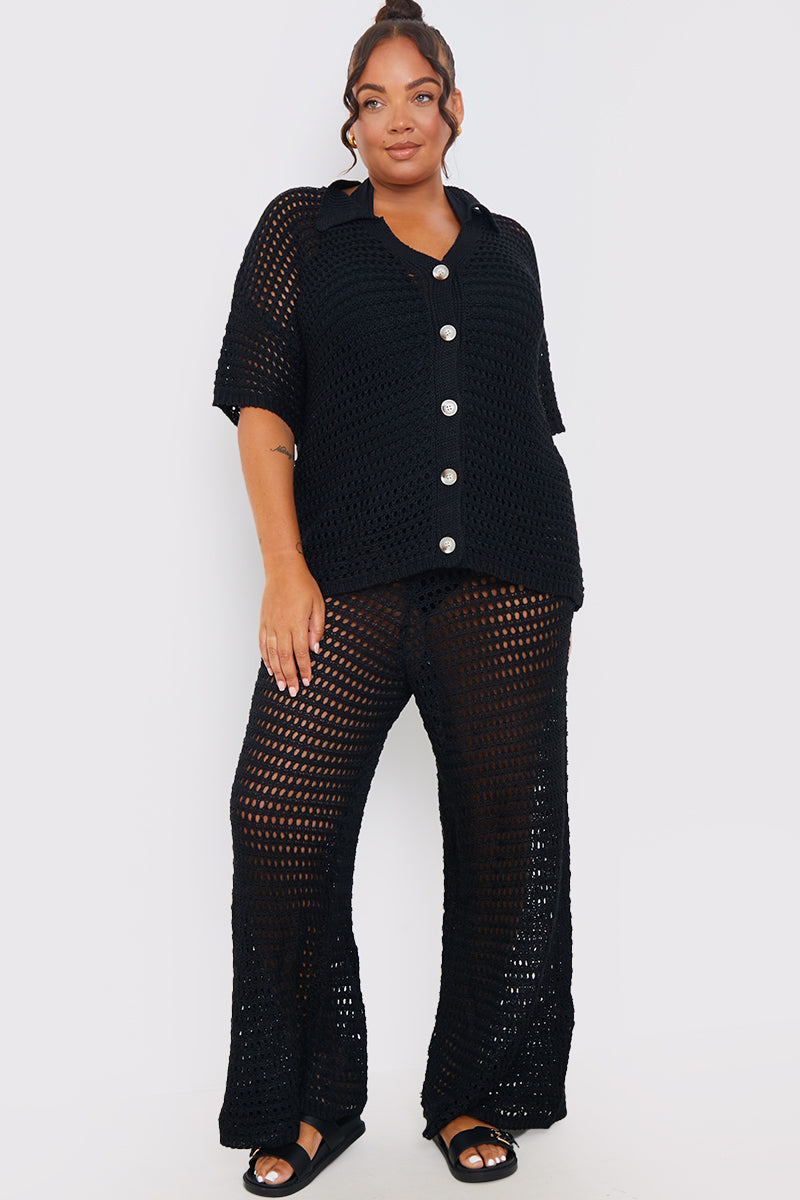 Crochet Button Down Co-Ord Shirt