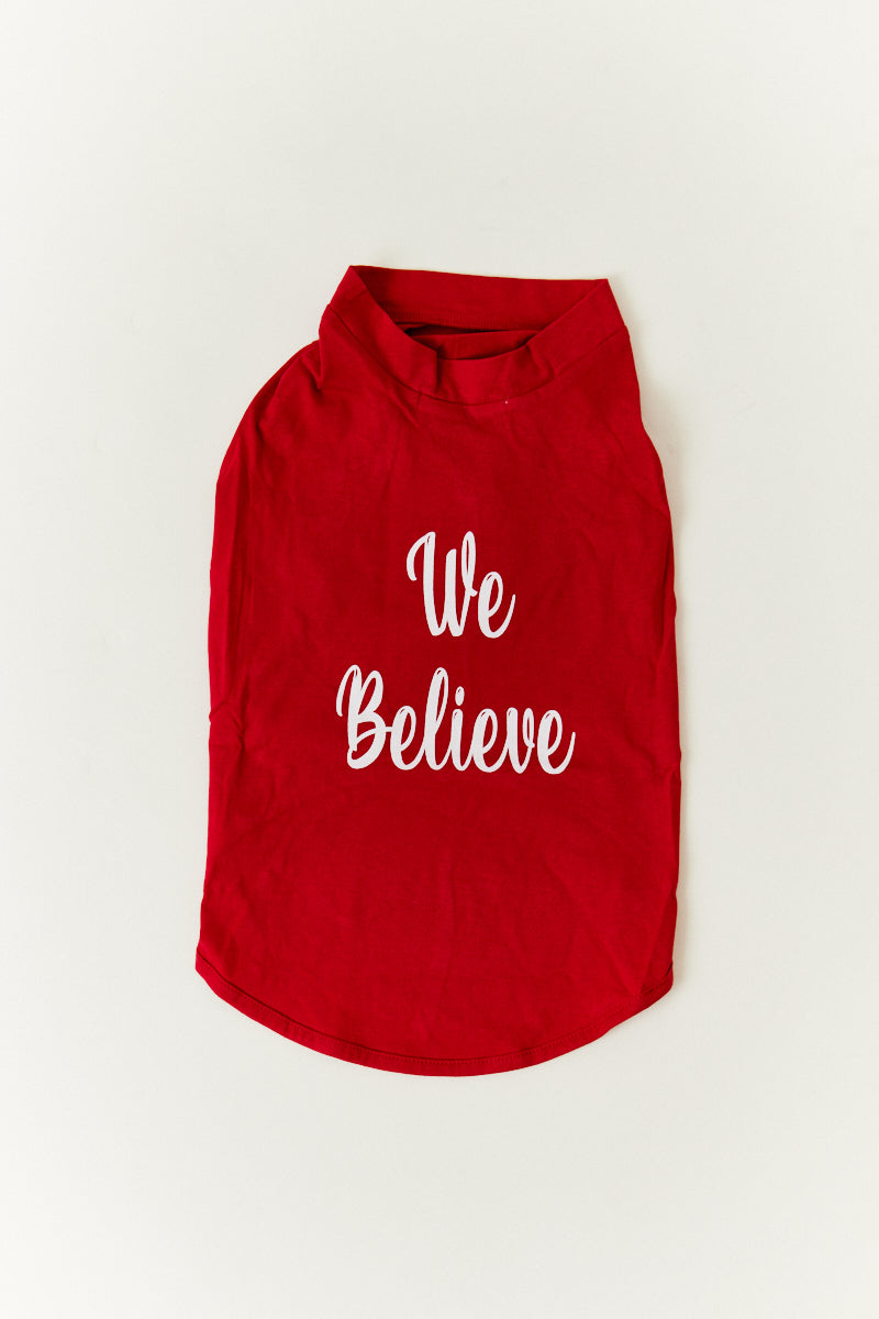 Red We Believe Matching Dog Coat