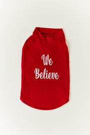 Red We Believe Matching Dog Coat