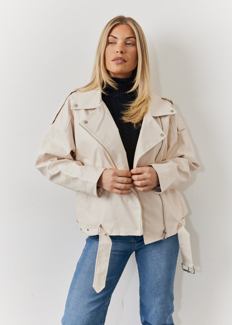 Faux Leather Biker Jacket	
