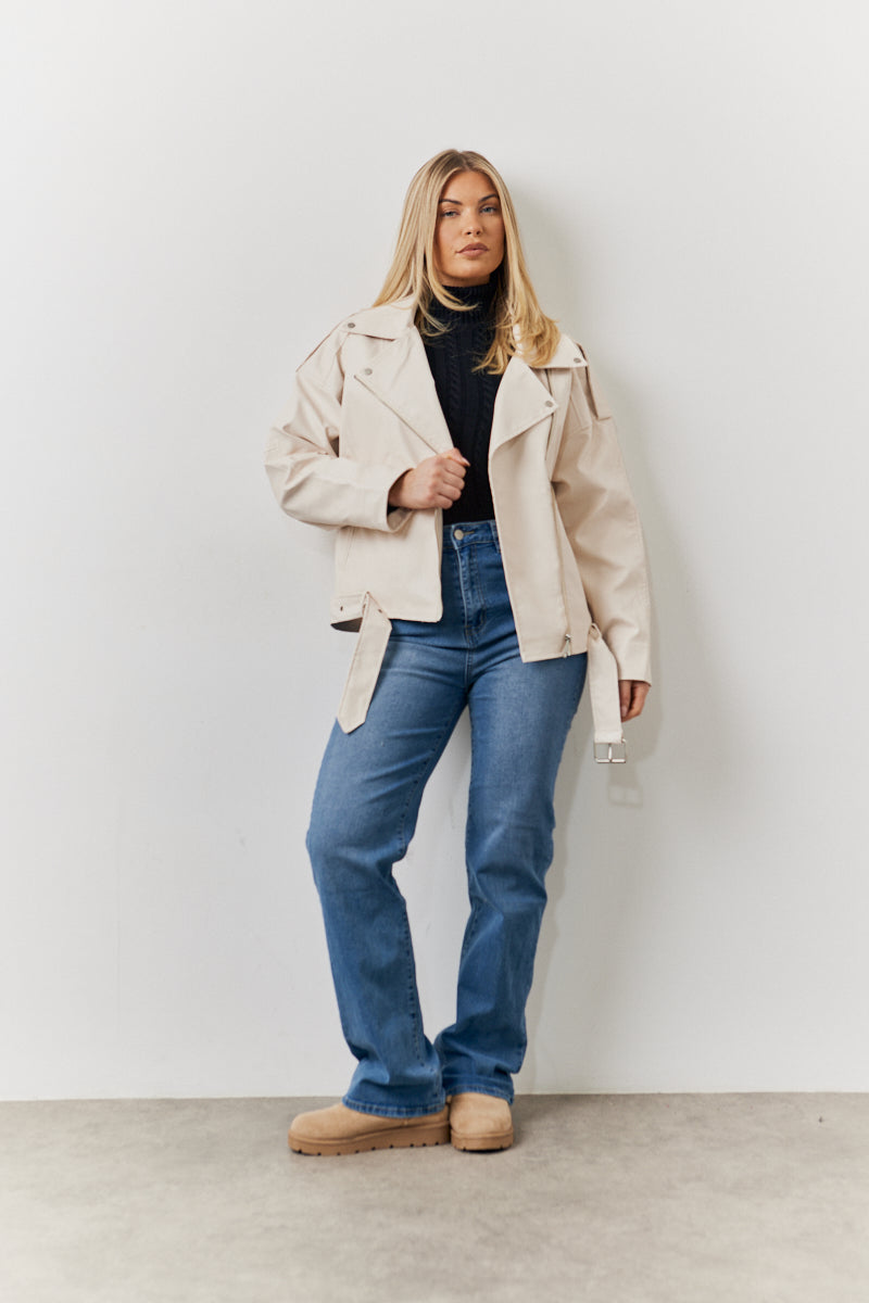 Faux Leather Biker Jacket	