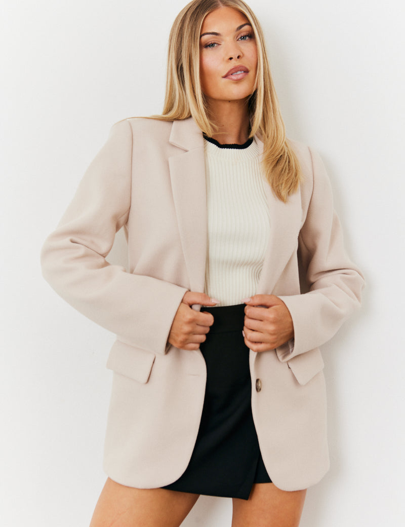 Double Pocket Wool Blazer