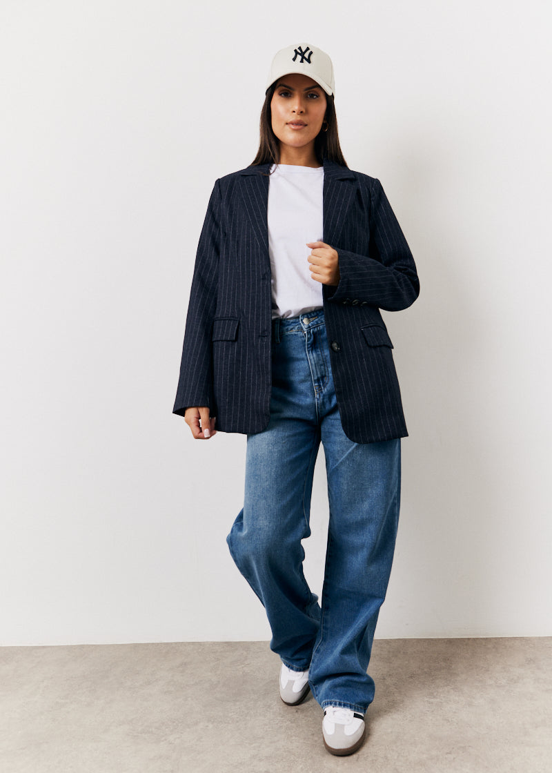 Pinstripe Relaxed Blazer