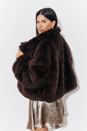 Faux Fur Collared Coat