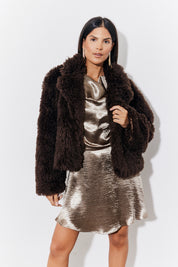 Faux Fur Collared Coat
