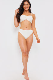 Control Textured High Waisted Bikini Bottoms