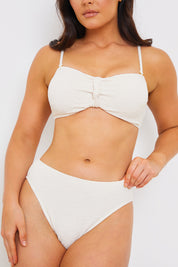 Control Textured High Waisted Bikini Bottoms