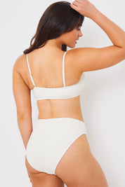 Control Textured High Waisted Bikini Bottoms