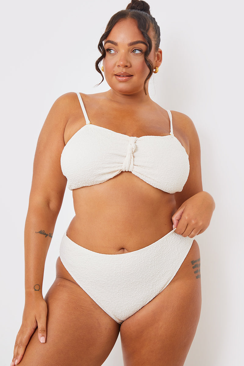Control Textured High Waisted Bikini Bottoms