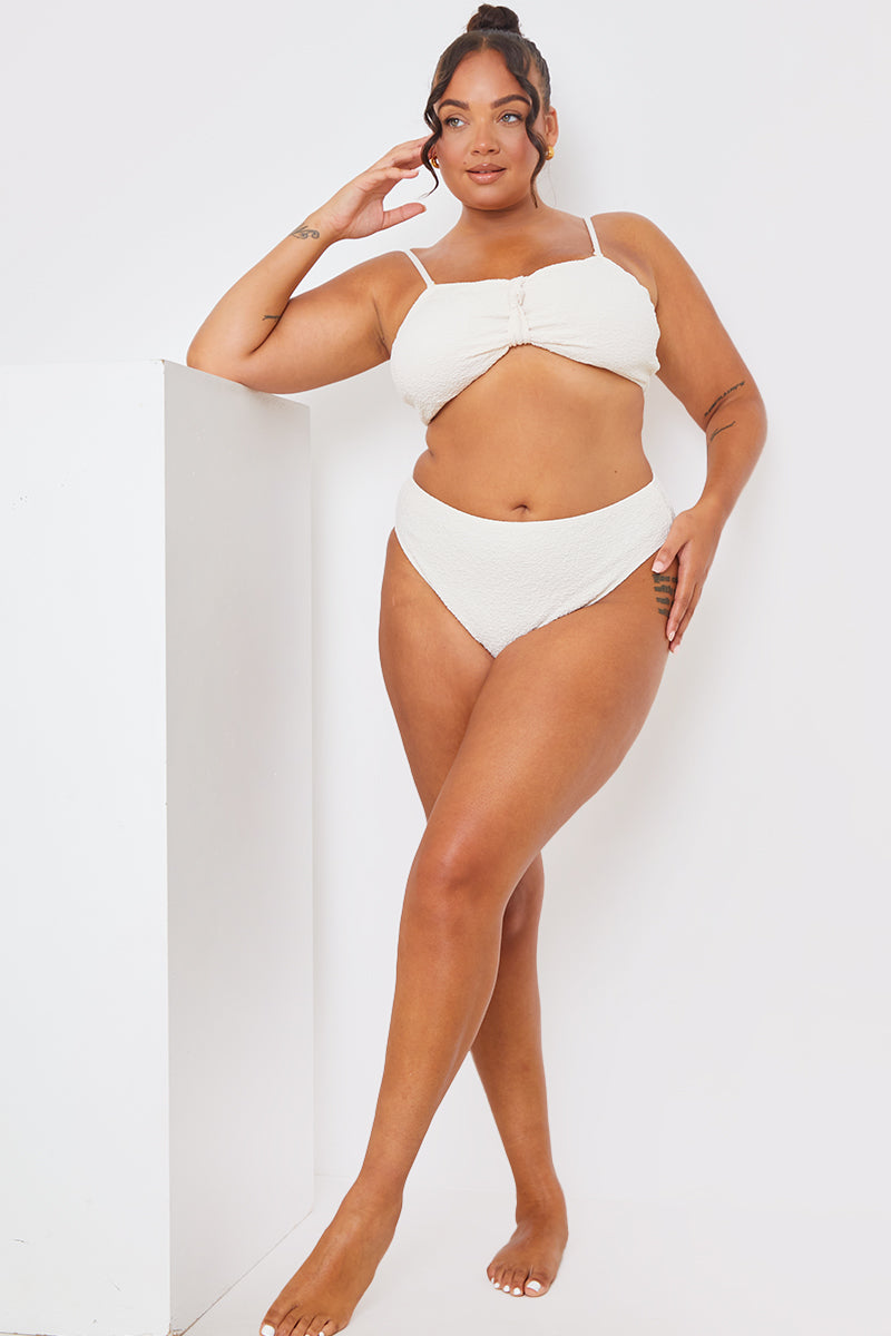 Control Textured High Waisted Bikini Bottoms