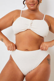 Control Textured High Waisted Bikini Bottoms