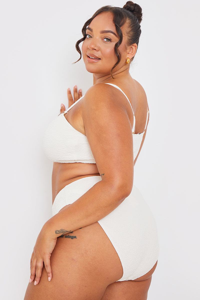 Control Textured High Waisted Bikini Bottoms