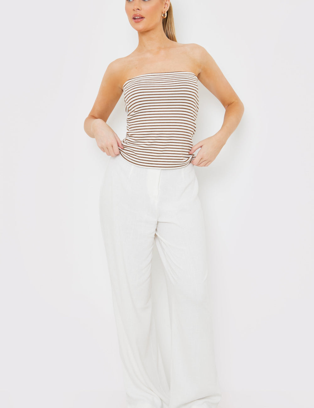 Stripe Jersey Bandeau Top