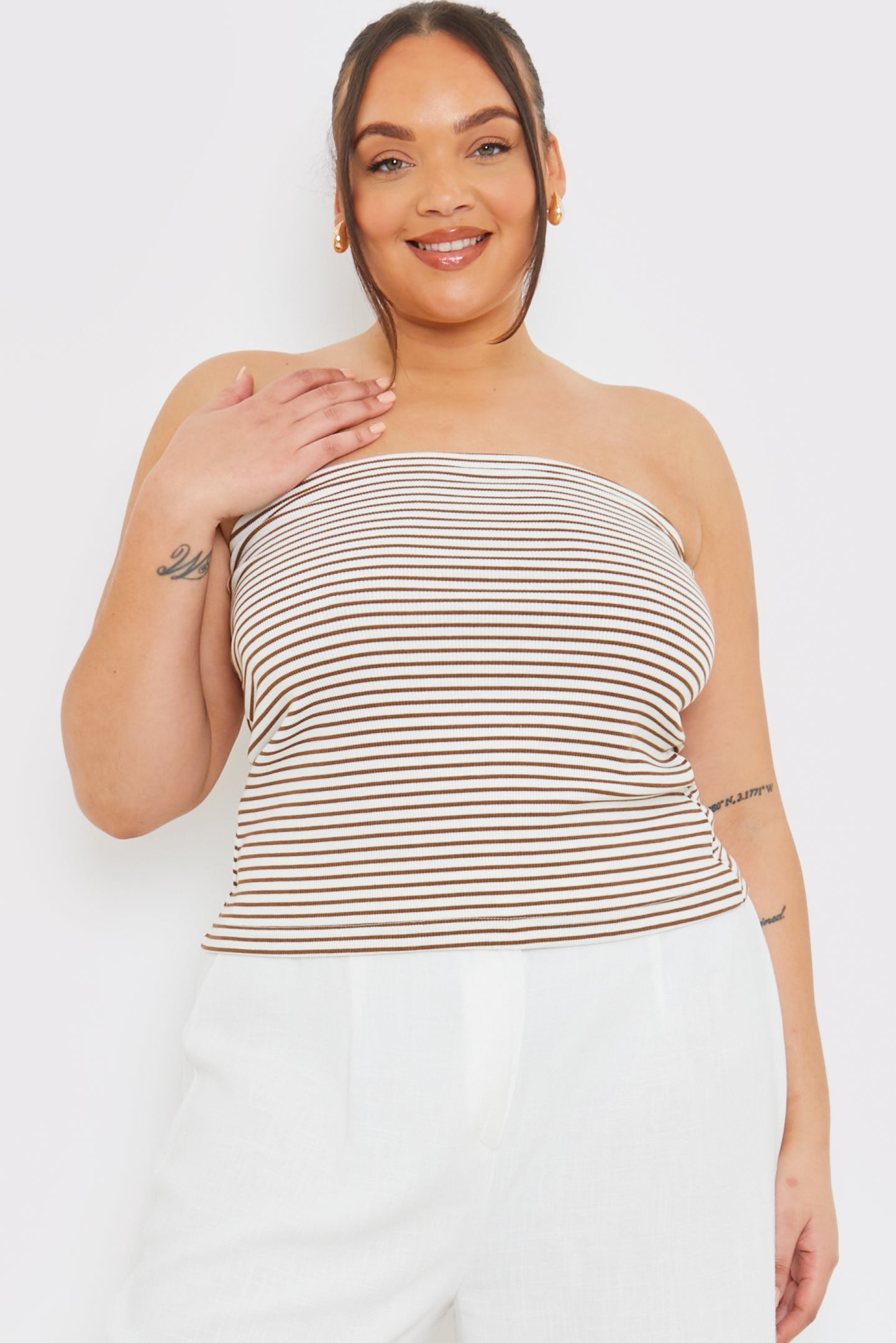 Stripe Jersey Bandeau Top