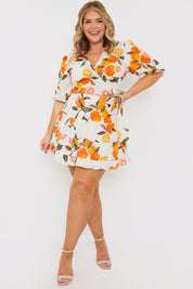Fruit Printed Tie Front Crop Top